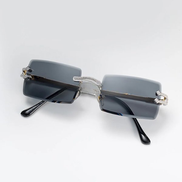Trendy Design High Quality Womens Square Frame Luxury Fashion Accessories Hip Hop Diamond Sunglasses At Best Price