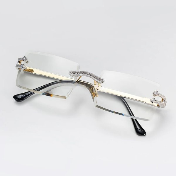 Trendy Design High Quality Womens Square Frame Luxury Fashion Accessories Hip Hop Diamond Sunglasses At Best Price
