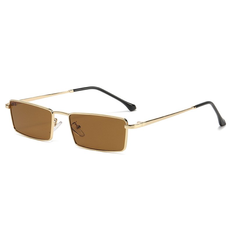 wholesale rectangle metal small frame fashion sun glasses outdoor driving uv400 women's sunglasses 2024