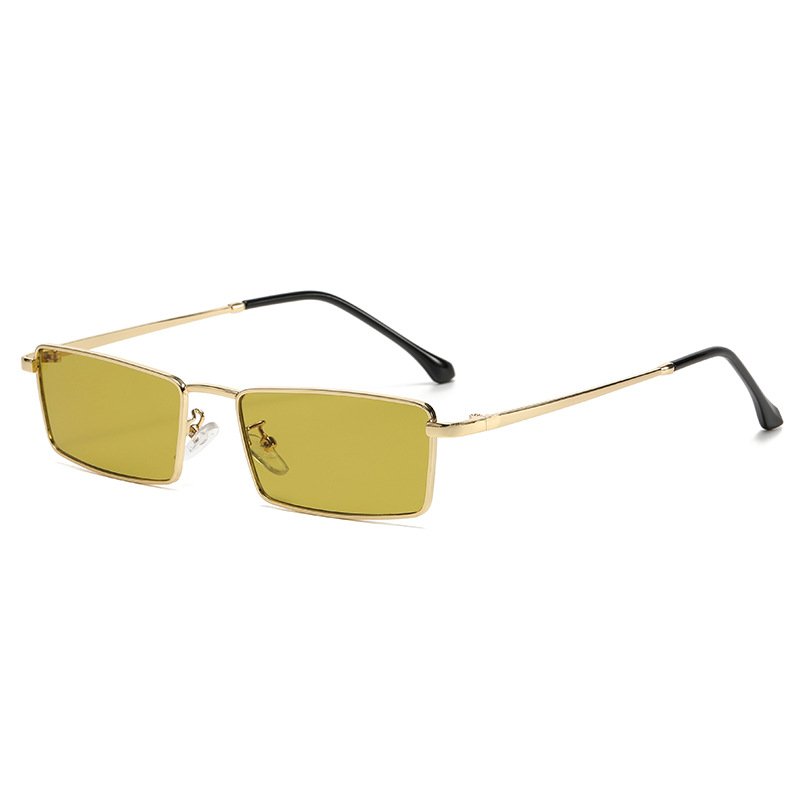 wholesale rectangle metal small frame fashion sun glasses outdoor driving uv400 women's sunglasses 2024