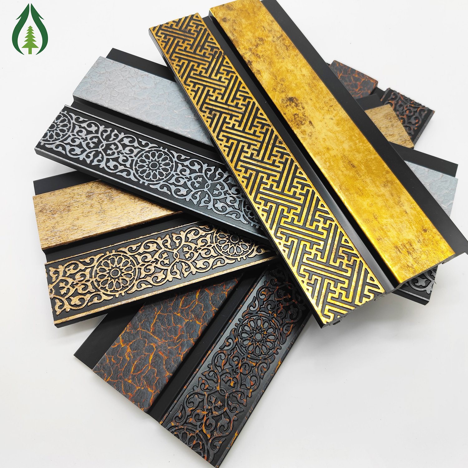 Matte Golden Brown Popular High Quality Wpc Ps Wall Panel Ceiling Panel For Wall Pvc Panels Interior 3d Tile Stickers Decoration