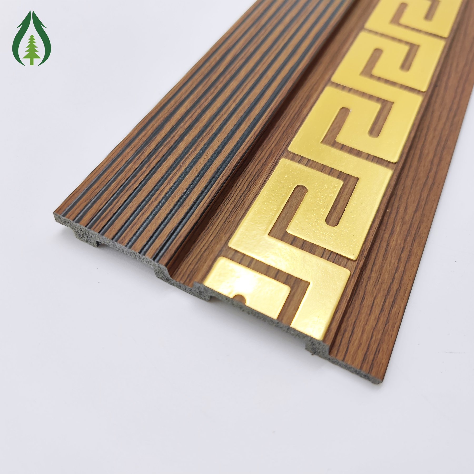 Matte Golden Brown Popular High Quality Wpc Ps Wall Panel Ceiling Panel For Wall Pvc Panels Interior 3d Tile Stickers Decoration