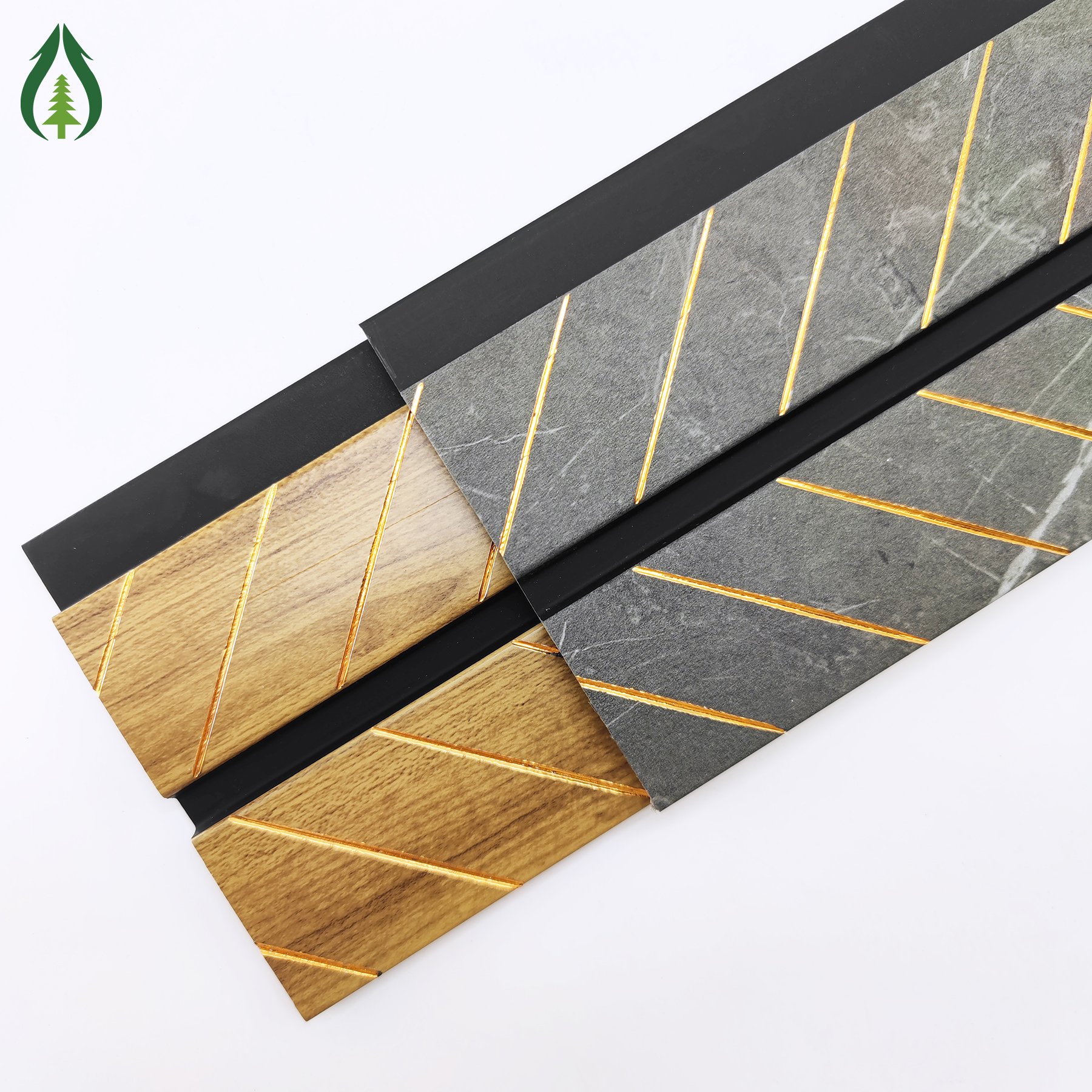 Matte Golden Brown Popular High Quality Wpc Ps Wall Panel Ceiling Panel For Wall Pvc Panels Interior 3d Tile Stickers Decoration
