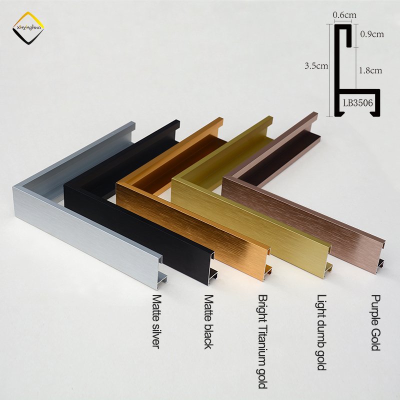 Wholesale Custom Size Home Decoration Wall Painting Picture Photo Frames Metal Frame Strip Bar Aluminum Profiles Frame Moulding