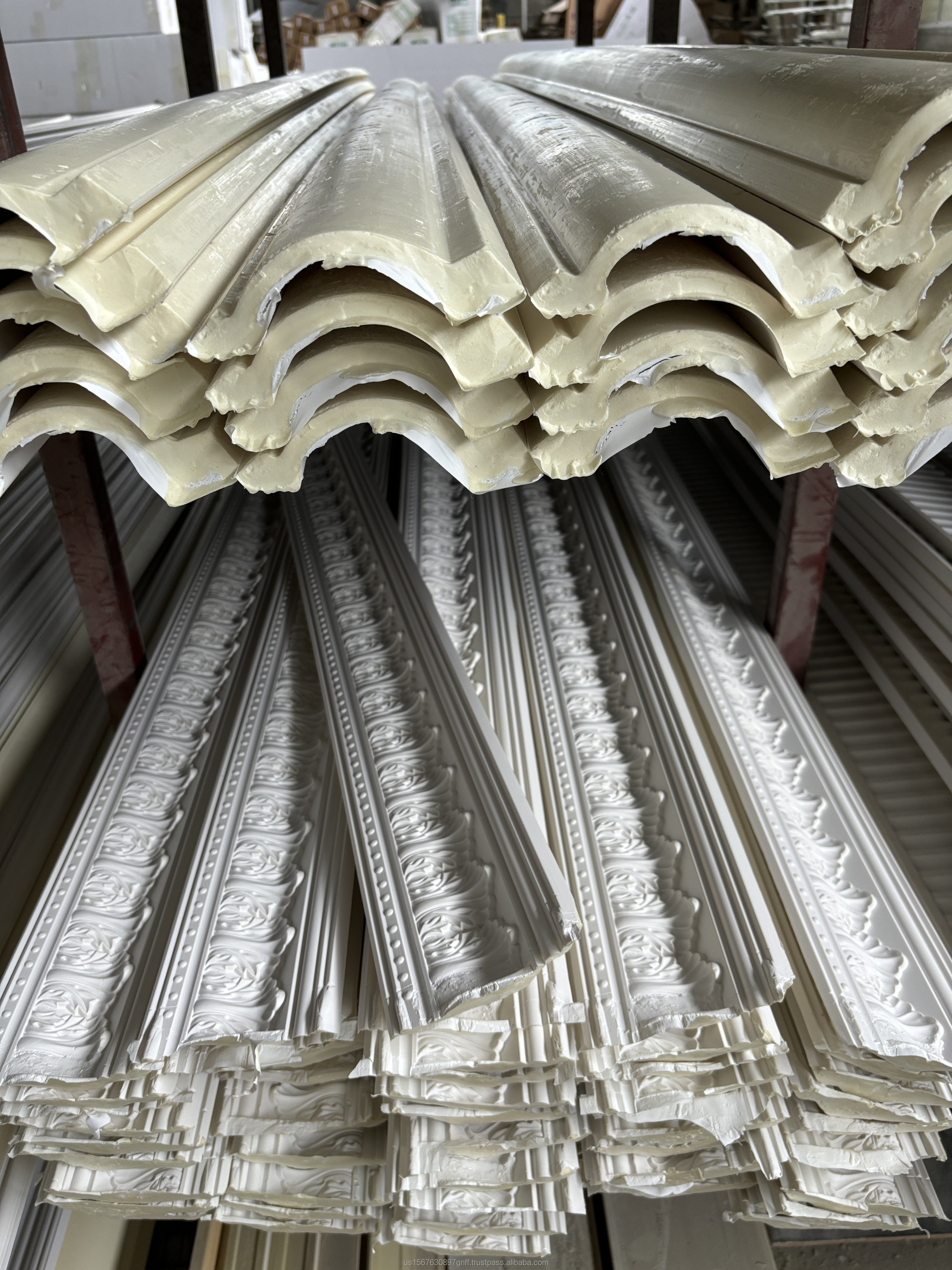 PU Exterior Classic Wall Cornice Moulding Decoration Polyurethane Architectural Frame Waist Molding
