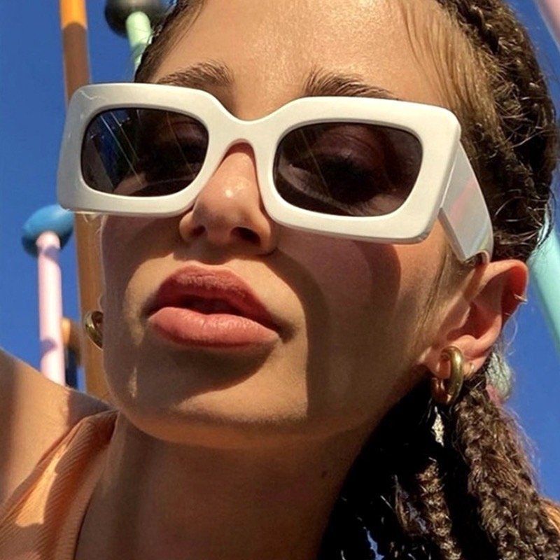 Custom Private Logo Shades Wide Frame Sun Glasses Wholesale High Quality Rectangle Fashion Vintage Women Sunglasses 2023