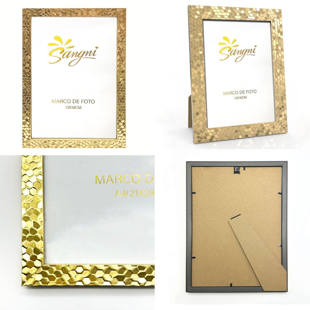 Table photo frame gold sliver art decor wall hanging golden ps picture frame molding plastic material frame photo