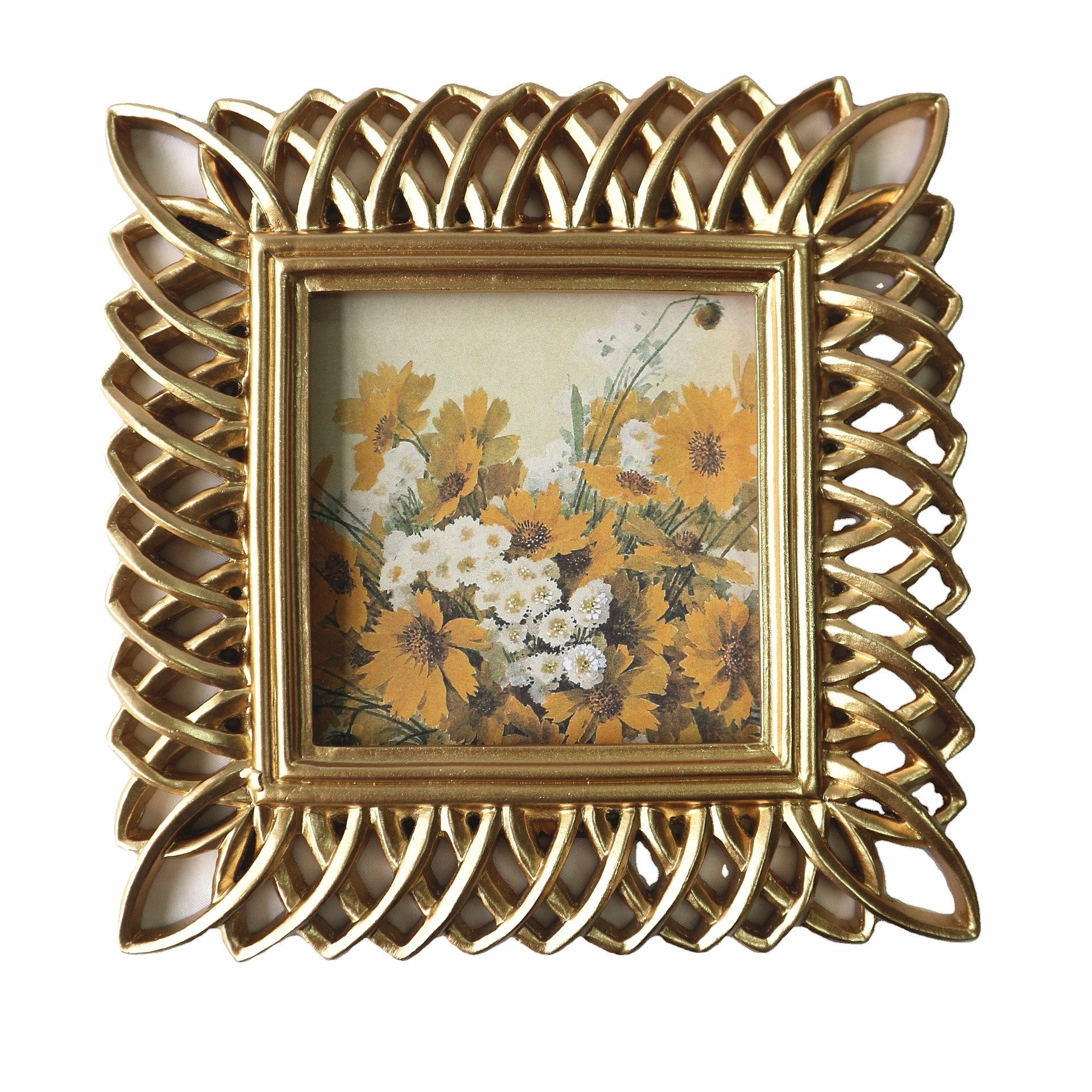 Hand-Crafted Resin Picture Frame with Metal Easel & Hook for Tabletop Wall Display Home Decor and Photo Gallery