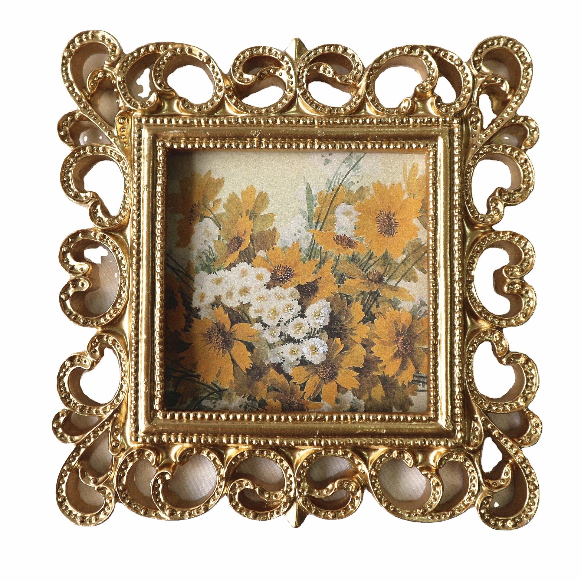 Hand-Crafted Resin Picture Frame with Metal Easel & Hook for Tabletop Wall Display Home Decor and Photo Gallery