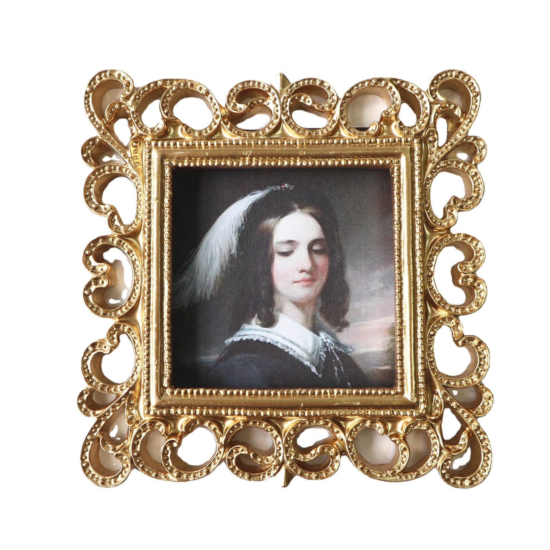 Hand-Crafted Resin Picture Frame with Metal Easel & Hook for Tabletop Wall Display Home Decor and Photo Gallery