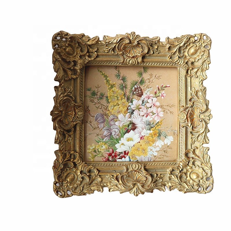 Hand-Crafted Resin Picture Frame with Metal Easel & Hook for Tabletop Wall Display Home Decor and Photo Gallery