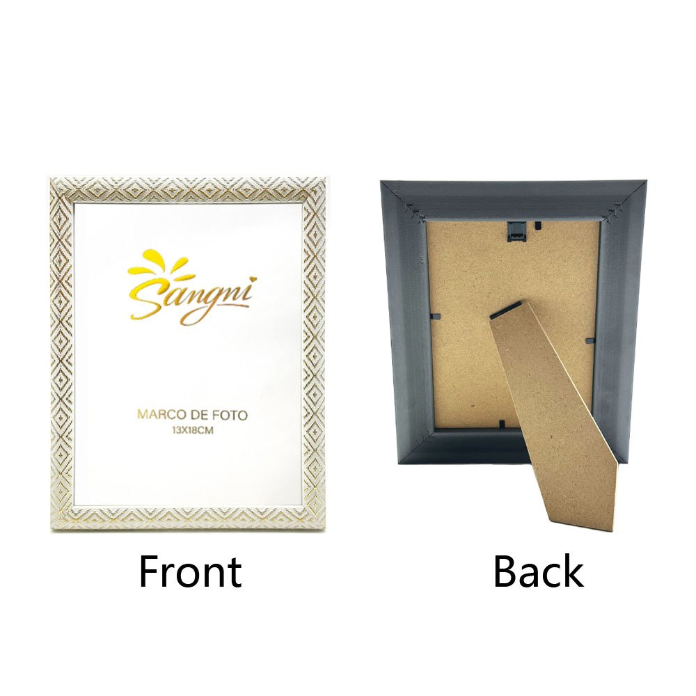 Tabletop white gold frame photo desktop decor display picture photo PS plastic moulding wall hanging photo frame