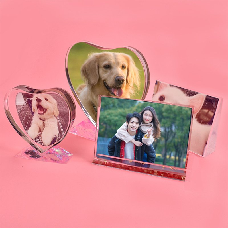 INTODIY Casting Photo Frame Silicone Mold DIY Mirror Crystal Ornament Love Heart Rectangular Epoxy Resin for Home Office Decor