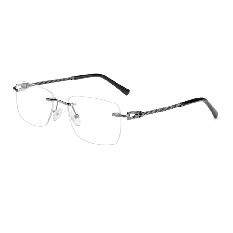 2024 Latest High Quality No Prescription Metal Rimless Optical Frame Anti Blue Light Optical Frameless Eyewear Glasses