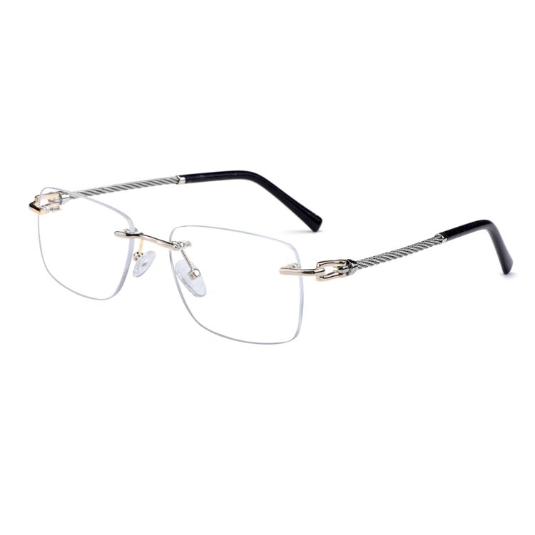 2024 Latest High Quality No Prescription Metal Rimless Optical Frame Anti Blue Light Optical Frameless Eyewear Glasses