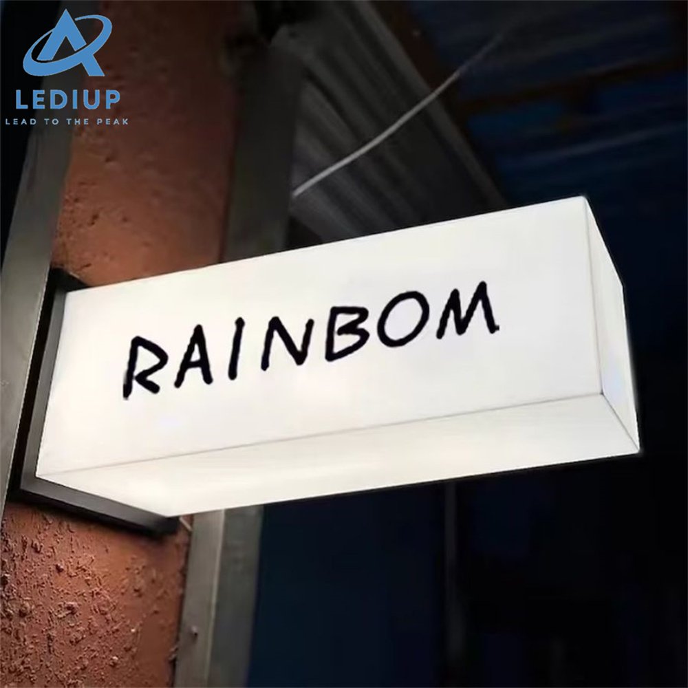LEDIUP Double Side Wall Mount LED Aluminum Frame Light Box 3D Brand Business Sign Light Box Advertising