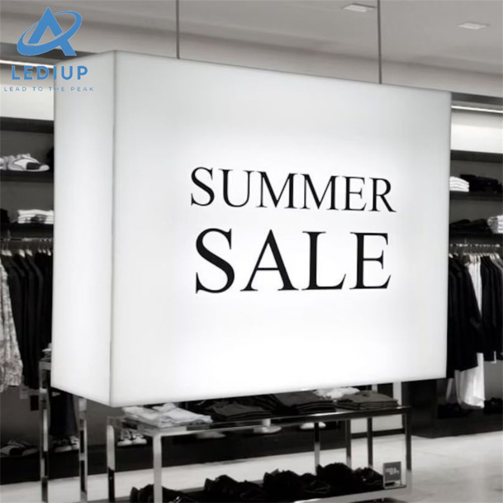 LEDIUP Double Side Wall Mount LED Aluminum Frame Light Box 3D Brand Business Sign Light Box Advertising
