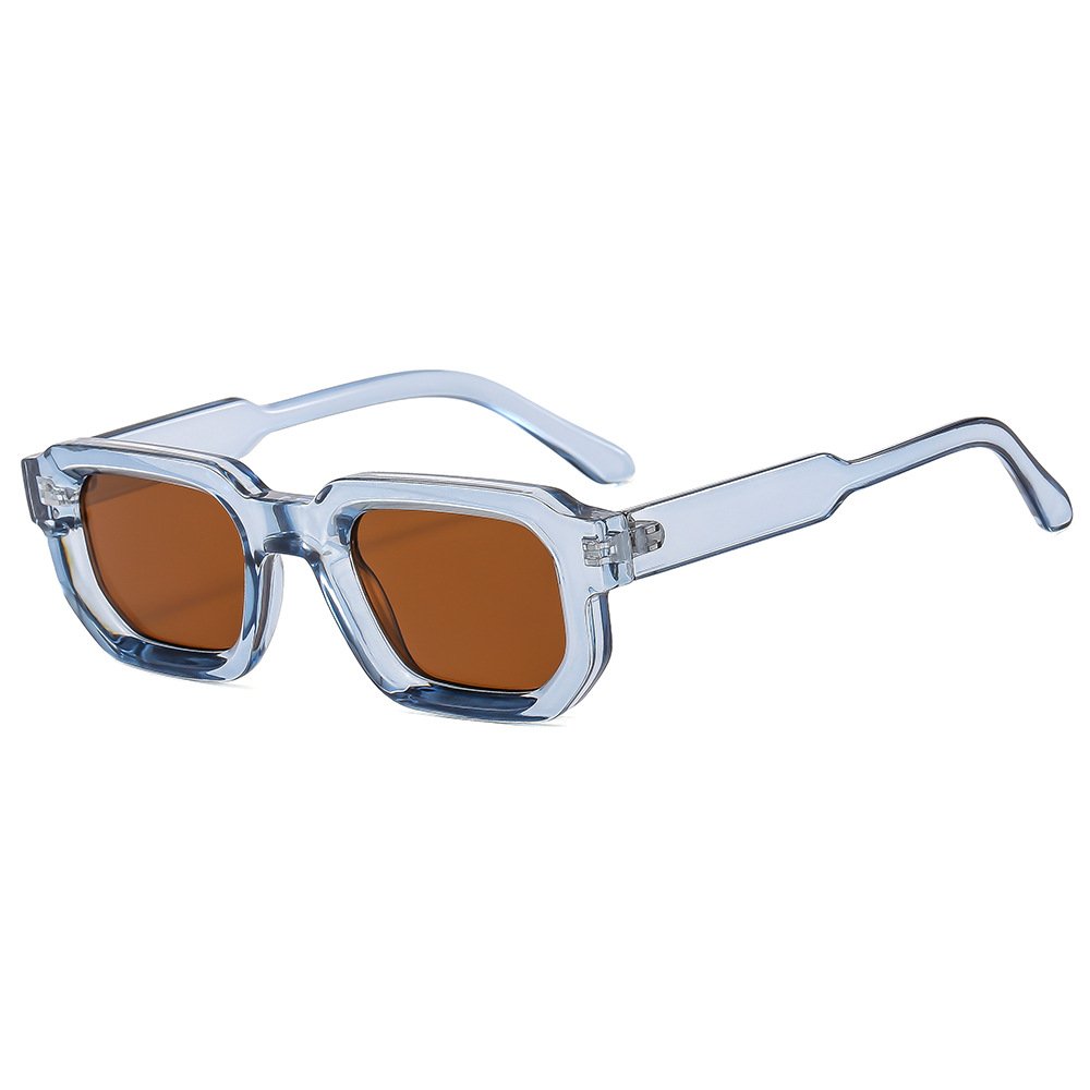 custom logo unique plastic uv400 small thick frame trendy retro sun glasses vintage fashion women men sunglasses 2024