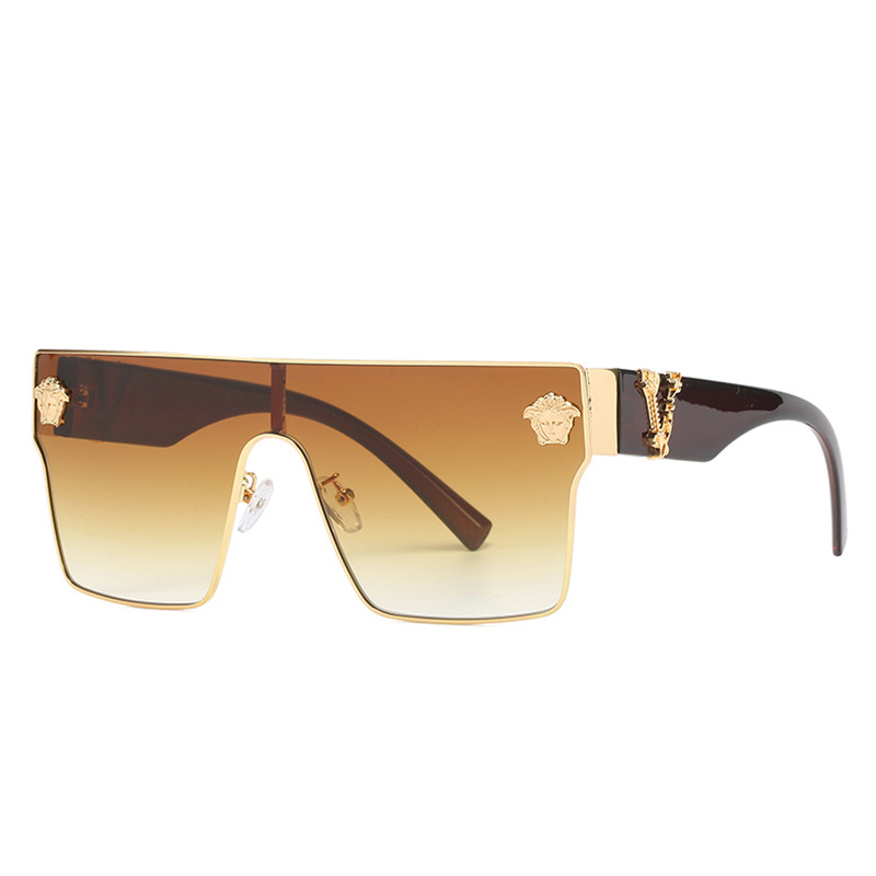 sunglasses 2024 luxury frame brand flat top square one-piece metal frame polarized women sun glasses shades men sunglasses