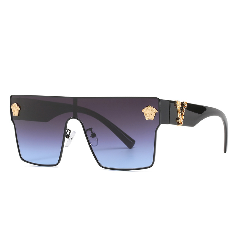 sunglasses 2024 luxury frame brand flat top square one-piece metal frame polarized women sun glasses shades men sunglasses