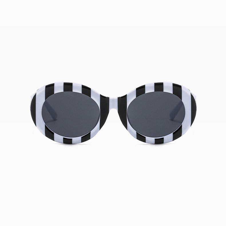 2024 Latest Fashion Retro Vintage Oversized round 3569 shades striped zebra pattern sun glasses oval sunglasses women
