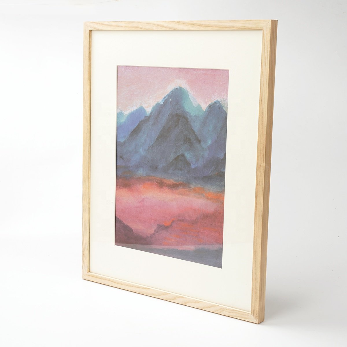 High Quality 50*70 Custom Wooden Wall Hanging Large Size Poster Display Picture Photo Frame With Glass Wholesale