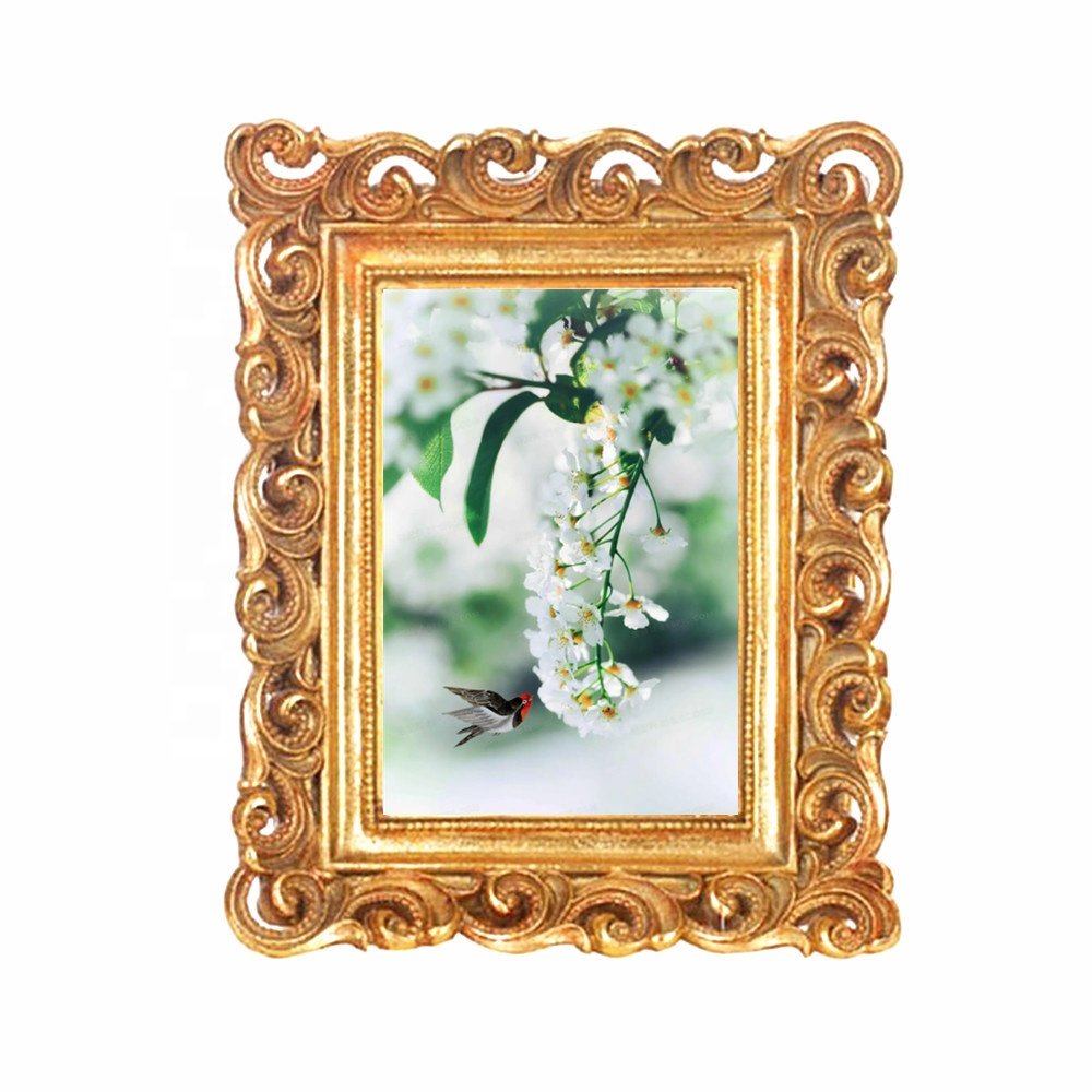 Baroque Vintage Resin Picture Frame Antiqued Photo Frame for Home Wall Decor for Jewelry Display and Hotel Decor