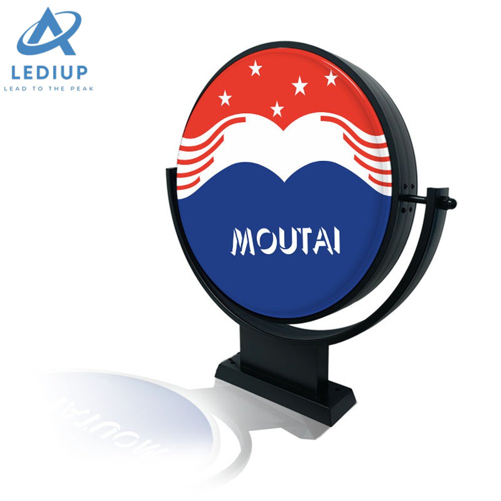 LEDIUP custom design round shape advertising led light box vacuum formed signage