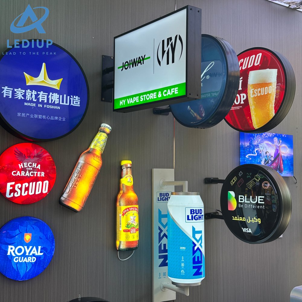 LEDIUP custom design round shape advertising led light box vacuum formed signage