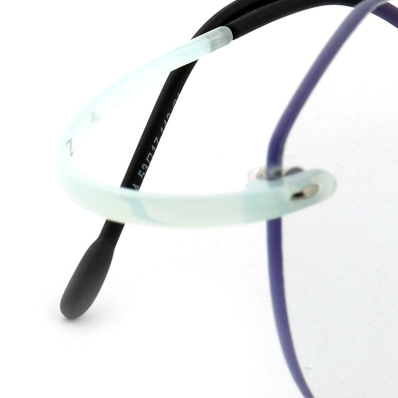 Korean Fashion Retro Rimless Women Men's TR90 Block Blue Light Frameless Design Artistic fFat Frames Glasses For Men And Women