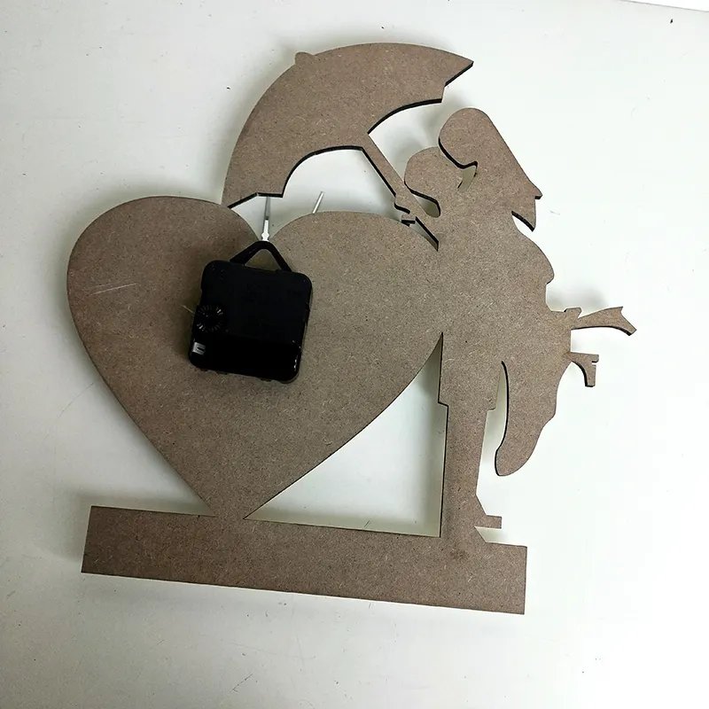 Heart MDF Wall Clock, Custom Love Sublimation Wall Clock for Heat Press Machine