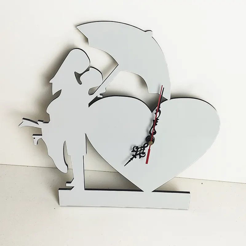 Heart MDF Wall Clock, Custom Love Sublimation Wall Clock for Heat Press Machine