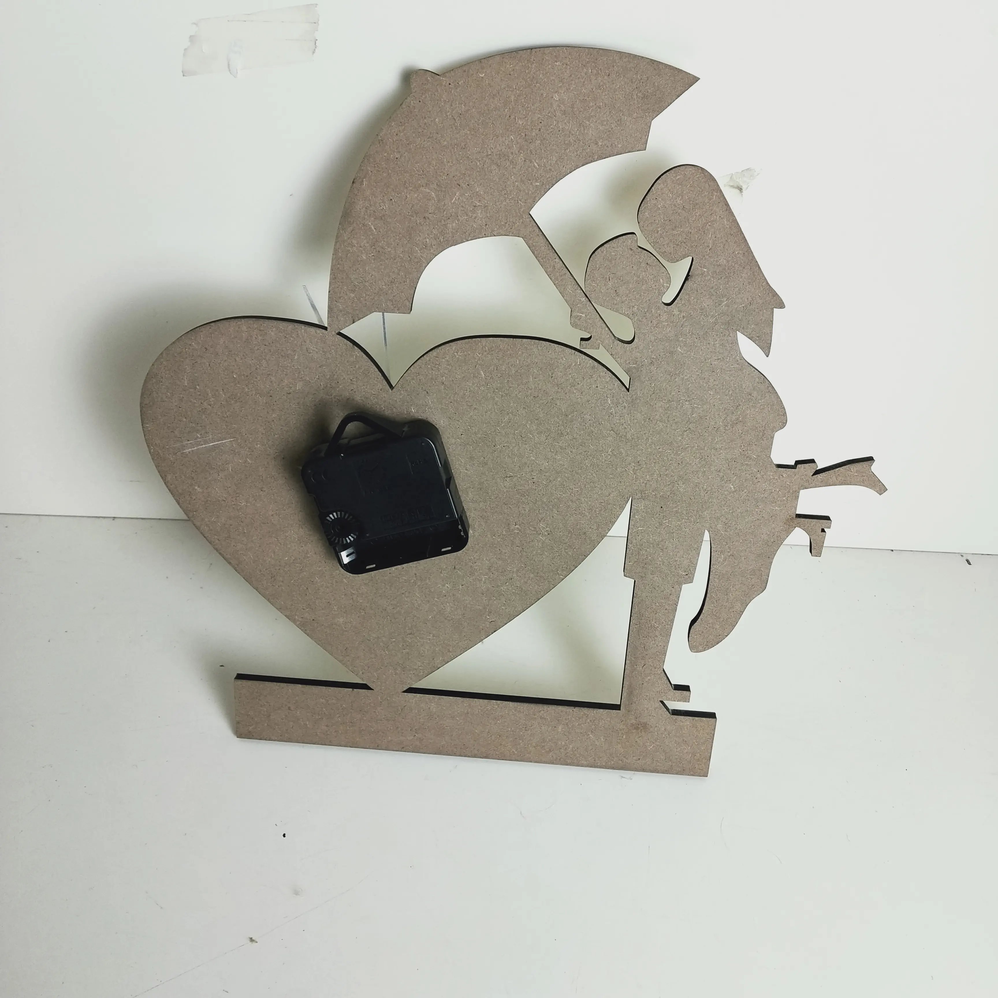 Heart MDF Wall Clock, Custom Love Sublimation Wall Clock for Heat Press Machine