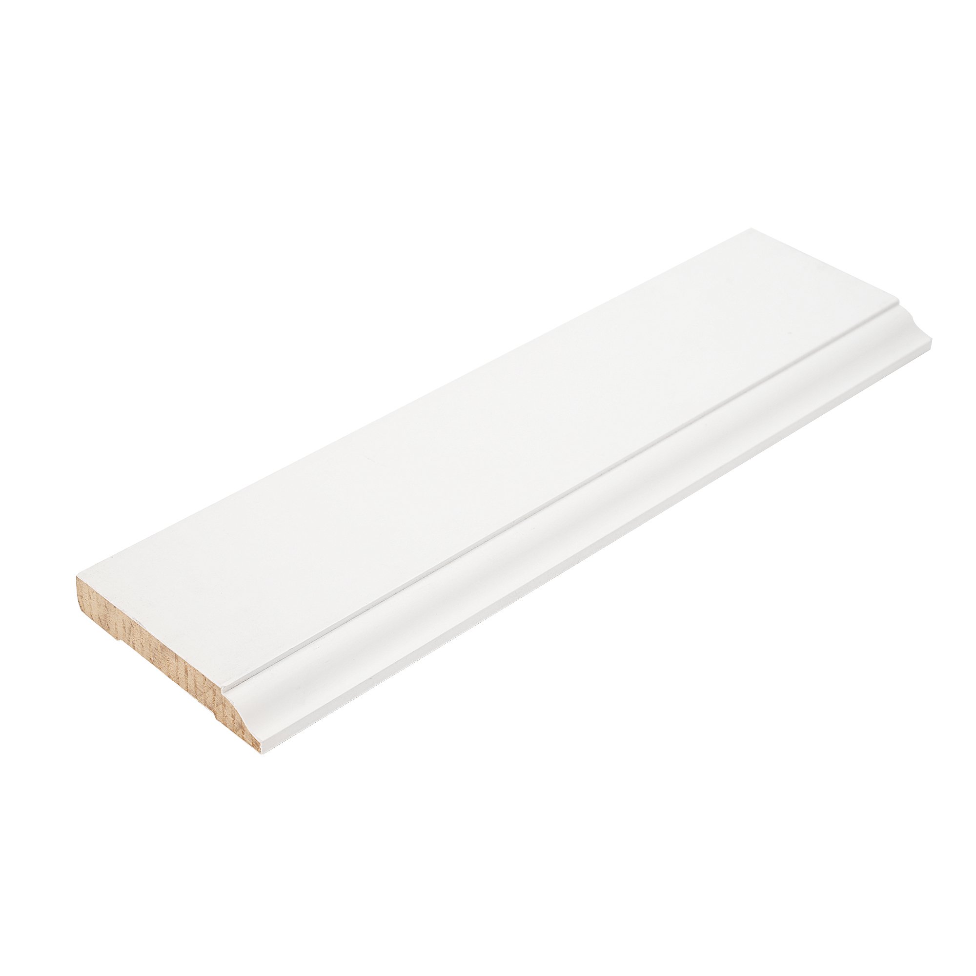 White Primer Pine door jamb architrave Split frame with Skirting Board