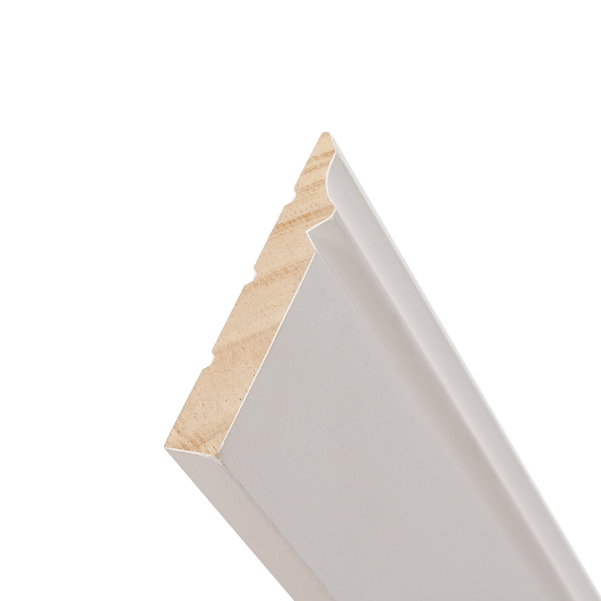 White Primer Pine door jamb architrave Split frame with Skirting Board
