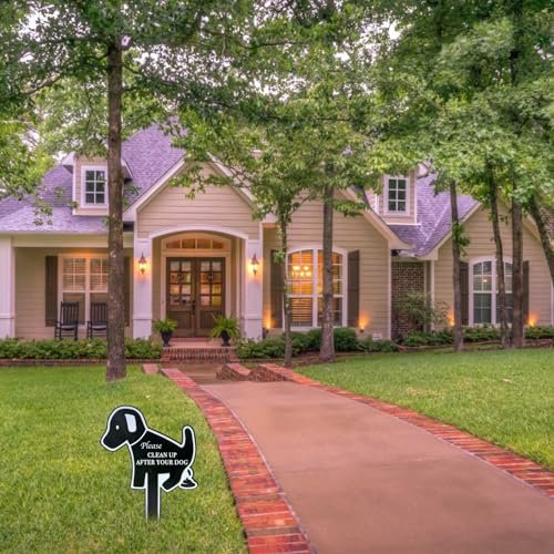 Handook No Dog Poop Signs for Yard, Clean Up After Your Dog Sign, Funny Metal No Poop Signs for Lawn, Perfect for Outdoor
