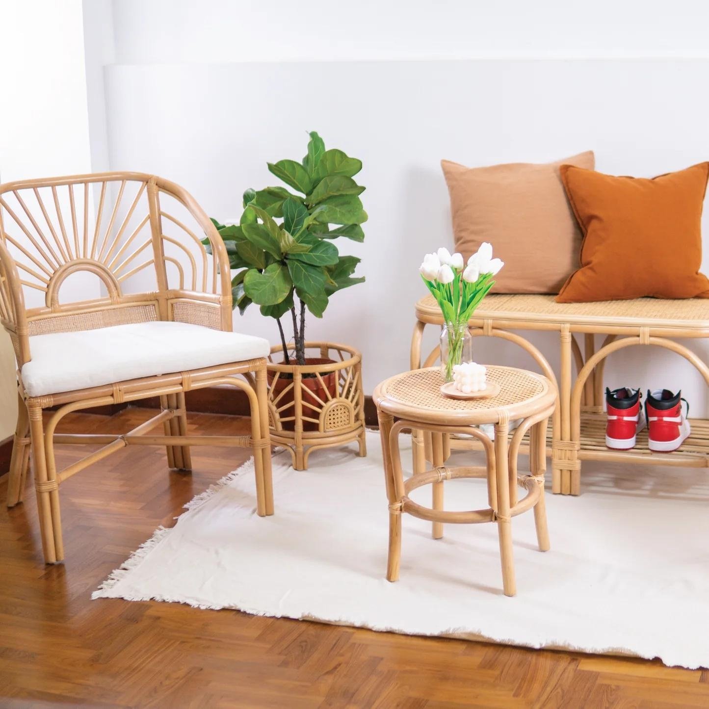 Bamboo/Rattan Garden Sofa set - Modern Round Rattan Woven Outdoor Seat Customized Frame Style from Vietnam