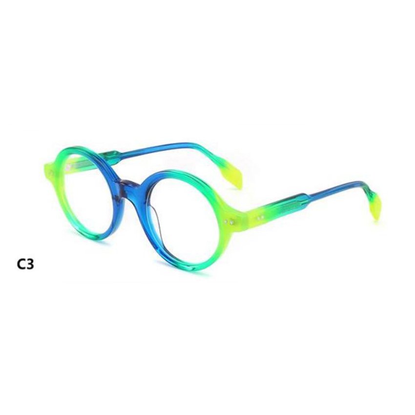 Colorful High Quality Acetate Optical Frames Professional Round Glasses Colorless Lens Optical Custom Glasses Frames