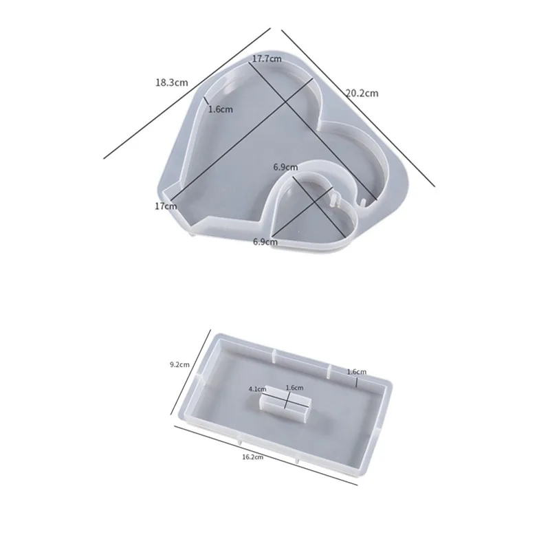 Custom Heart Resin Epoxy Molds DIY Photo Frame Silicone Wholesale Cake Tools for Art and Craft Supplies