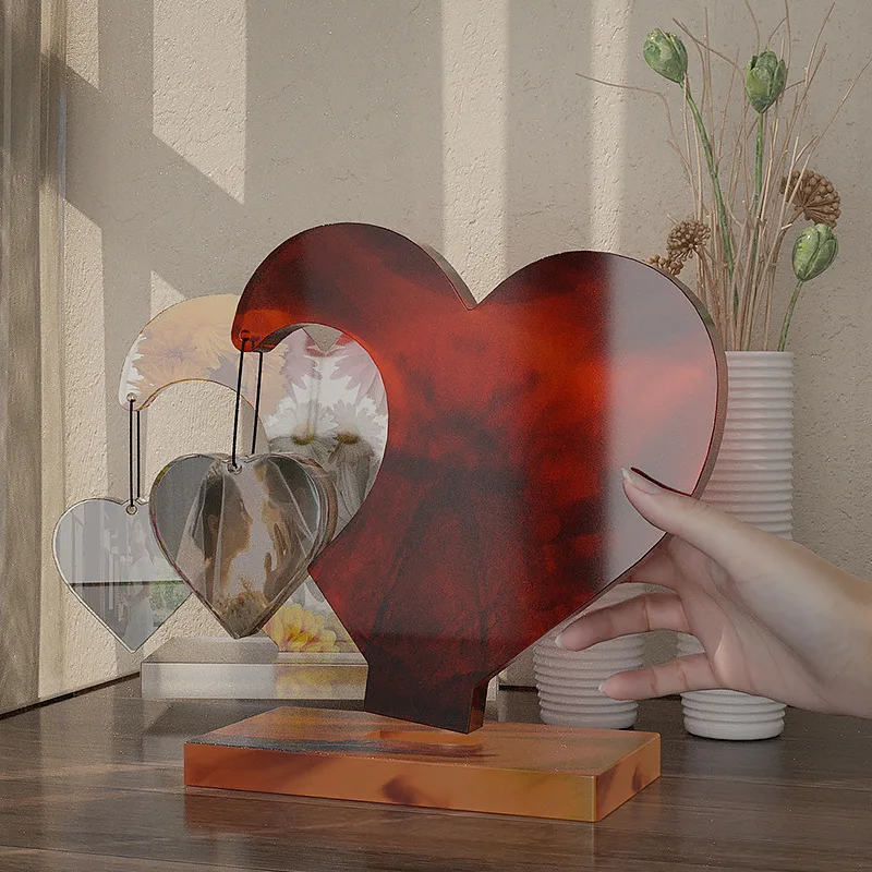 Custom Heart Resin Epoxy Molds DIY Photo Frame Silicone Wholesale Cake Tools for Art and Craft Supplies