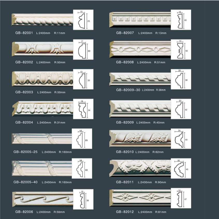 59 AKHOA most popular pu moulding plaque pu moulded seat pu carve cornice mouldings