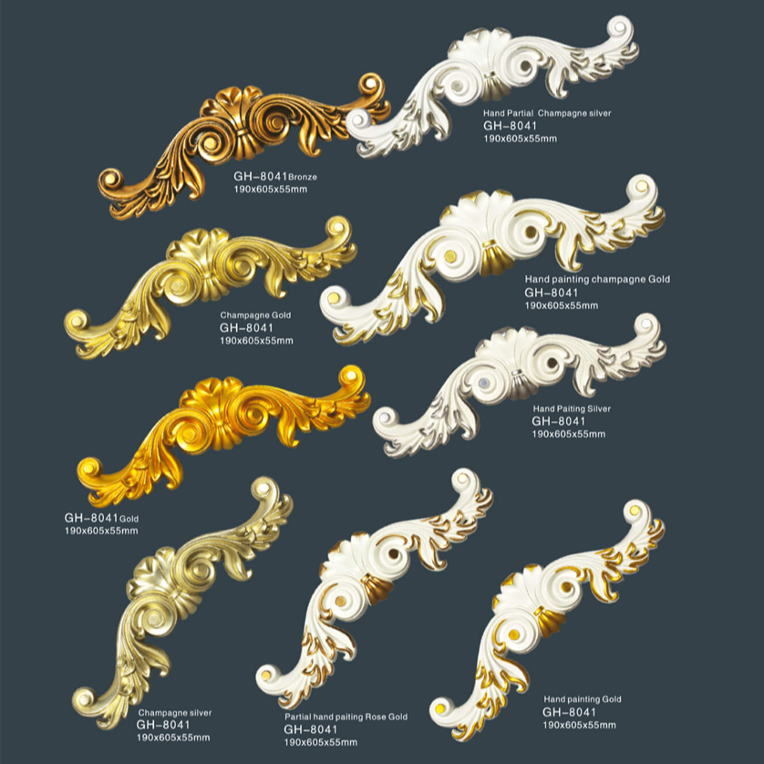 59 AKHOA most popular pu moulding plaque pu moulded seat pu carve cornice mouldings