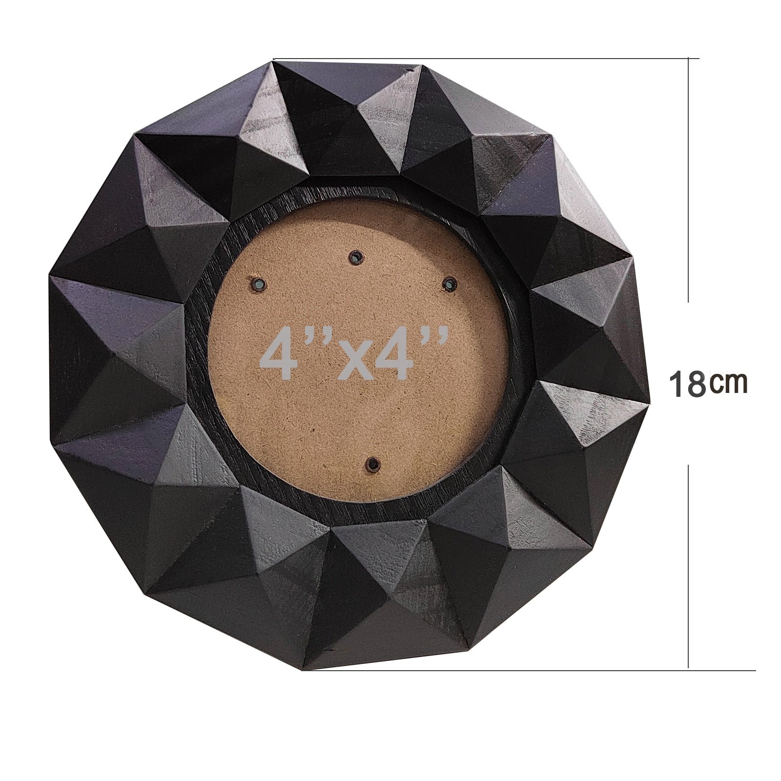 Black color round picture frame funny mdf mini christmas tabletop photo frame moulding wood photo frame