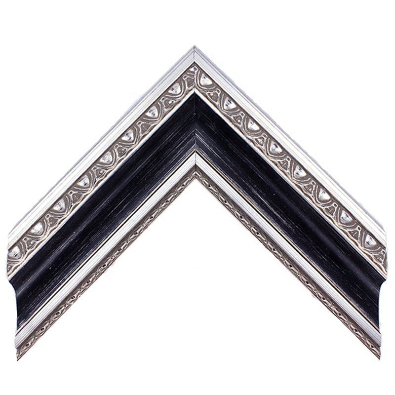 Huifeng New Luxury Gold And Silver Foil European Retro Solid Wooden Wall Painting Frame Moulding