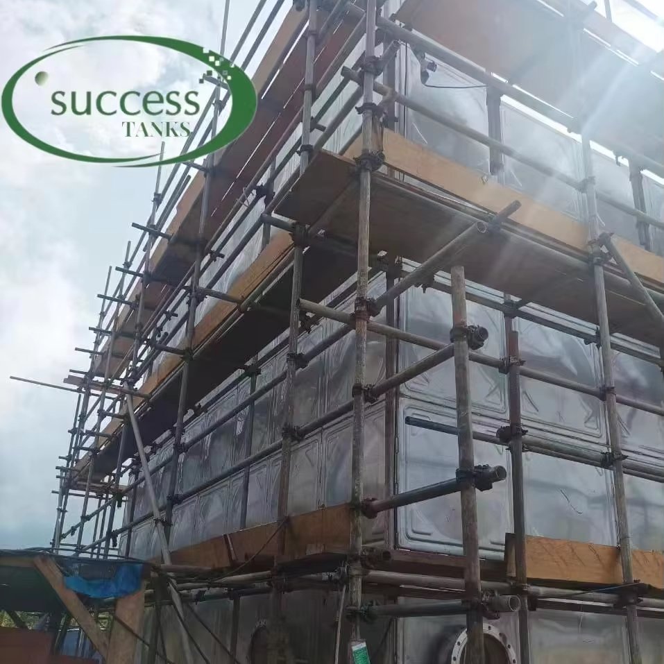 Rectangular stainless steel welded water storage tank