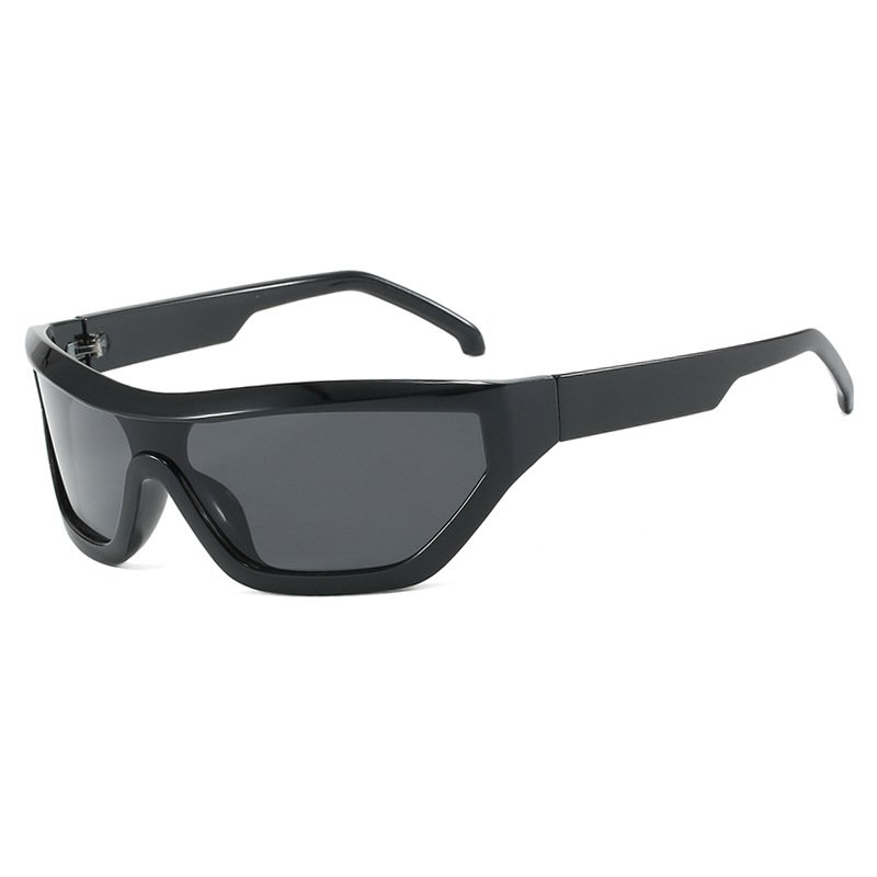 Geometric Frame Y2K Sunglasses Men Sporty Wrap Around Intricate Cutouts Sun Glasses Women Fashion Luxury Brand Punk Shades