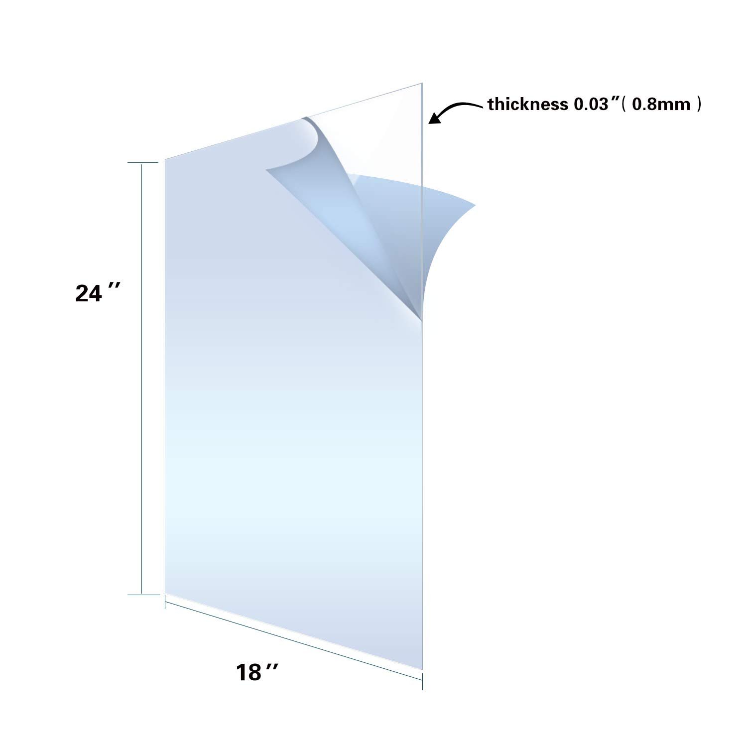 Direct factory nice DIY 45*60cm PET SHEET 0.8mm Clear PET board Use for Poster Frames Crafting Projects Poster Frames