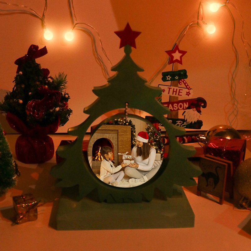 diy Christmas tree picture frame decoration silicone mold Christmas party decoration resin drop glue mold