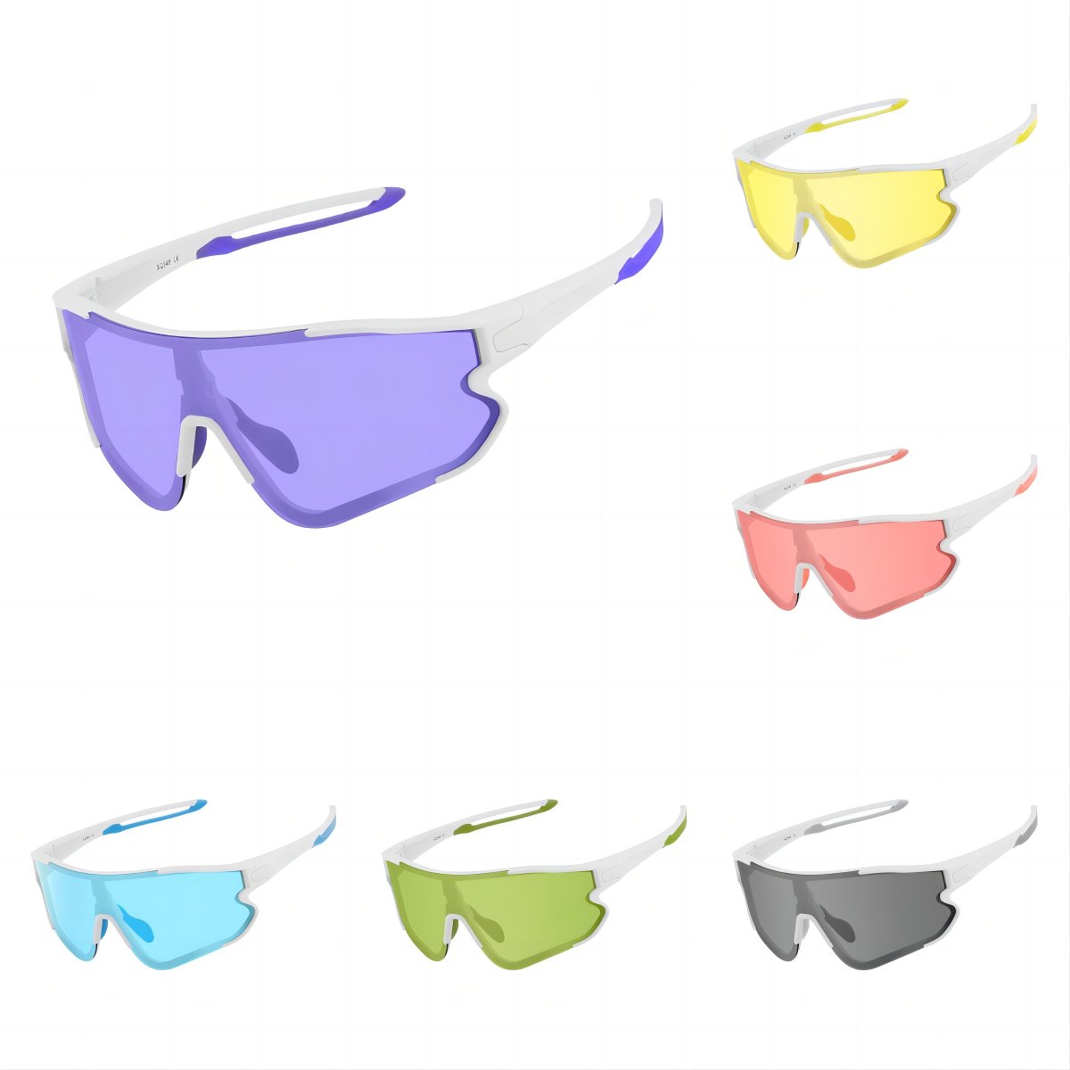 PC lens outdoor large frame sun glasses one piece lens colorful oversized sport eyewear sunglasses for women