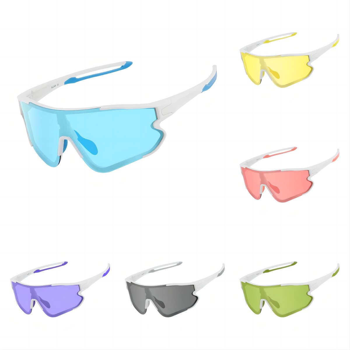 PC lens outdoor large frame sun glasses one piece lens colorful oversized sport eyewear sunglasses for women